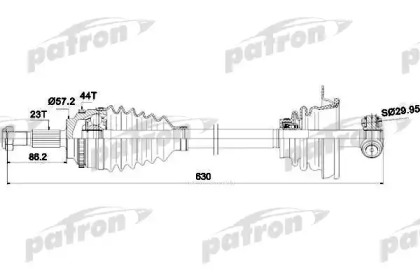 Купить PATRON PDS0265 Полуось передняя левая 23x630x57.5 ABS: 44T RENAULT: CLIO II 1.5DCI 98-, CLIO II ФУРГОН 1.5DCI 98-, KANGOO 1.2/1.2 16V/1.4/1.5DCI/1.9DTI/D 55 1.9 97-, KANGOO