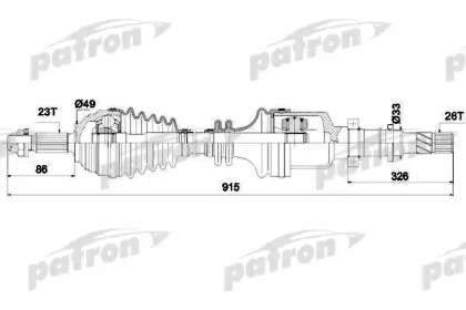 Купить PATRON PDS0266 Полуось передняя правая 23x915x49x26 RENAULT: MEGANE II 1.5DCI 02-, MEGANE II СЕДАН 1.5DCI 03-, MEGANE II УНИВЕРСАЛ 1.5DCI 03-