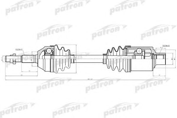 Купить PATRON PDS0617 Полуось передн прав_JEEP: LIBERTY 02-06 2.4-2.8 4WD