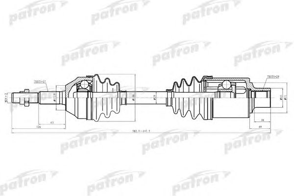 Купить PATRON PDS0619 Полуось передн прав_JEEP: LIBERTY 02-07 3.7 4WD