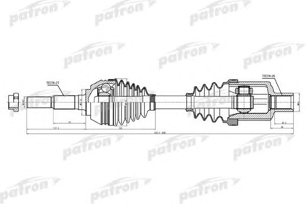 Купить PATRON PDS1507 Полуось передн прав_CHEVROLET: BLAZER, S10 97-05 \ GMC: JIMMY, SONOMA 97-05 \ ISUZU:HOMBRE 98-00 \ OLDSMOBILE: BRAVADA 97-01