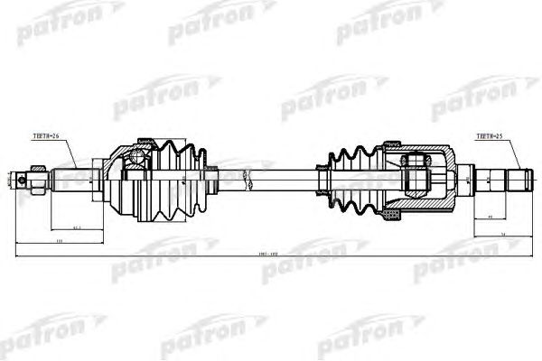 Купить PATRON PDS1970 Полуось прав CHRYSLER: PACIFICA 04-06