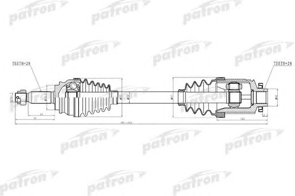 Купить PATRON PDS2034 Полуось прав DODGE: CALIBER 07-09 \ JEEP: COMPASS 07-09, PATRIOT 07-09 2.4