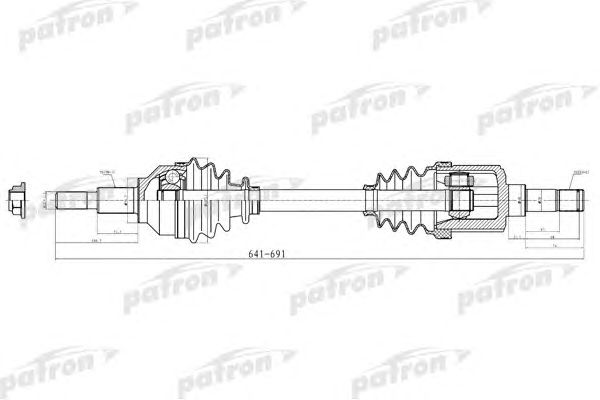 Купить PATRON PDS2041 Полуось лев CHRYSLER: SEBRING 08-09 \ DODGE: AVENGER 08-09 2.4 Sedan