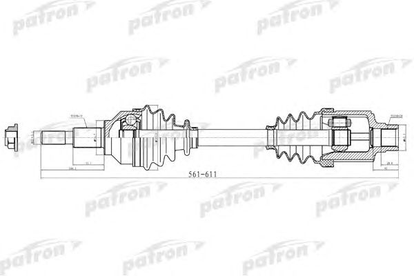 Купить PATRON PDS2042 Полуось прав 32x585x56,7x28 CHRYSLER: SEBRING 08-09 \ DODGE: AVENGER 08-09 2.4 Sedan