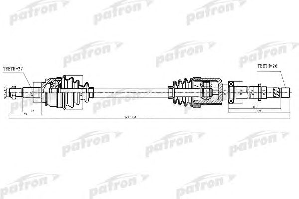 Купить PATRON PDS4994 Полуось прав Renault: Kangoo 1.61.6 16V1.5dCi 05 922mm PDS4994