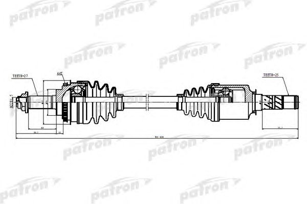 Купить PATRON PDS5528 Полуось лев/прав SUBARU: FORESTER 03-08, IMPREZA 2005