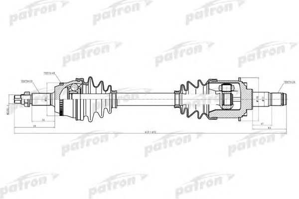 Купить PATRON PDS6221 Полуось лев LEXUS: RX330, RX350 04-09 \ TOYOTA: CAMRY 02-06, HIGHLANDER 01-07, SOLARA 04-08 3.0\3.3