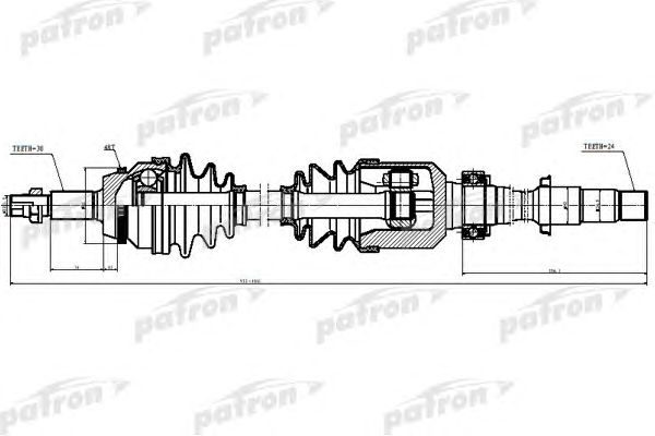 Купить PATRON PDS6272 Полуось прав LEXUS: RX330, RX350 04-09 \ TOYOTA: CAMRY 02-06, HIGHLANDER 01-07, SOLARA 04-08 3.0\3.3