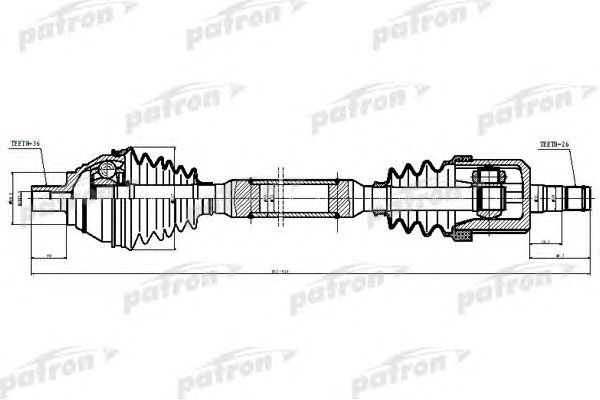 Купить PATRON PDS6877 Полуось передн прав_VOLKSWAGEN: CC, JETTA, PASSAT, RABBIT 09-10 2.5