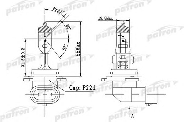 Купить PATRON PLHB41251 Лампа галогенная HB4 12V 51W P22d PLHB41251