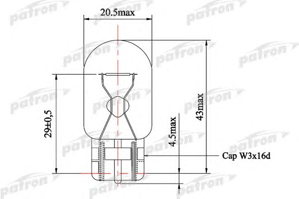 Купить PATRON PLW21W Лампа накаливания (10шт в упаковке) W21W 12V NVA CP W3x16d PLW21W