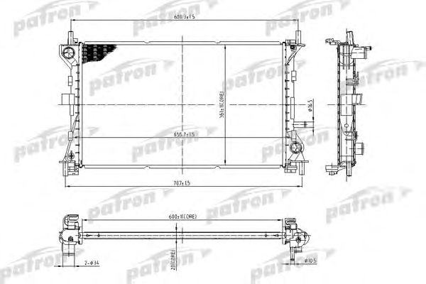 Купить PATRON PRS3429 Радиатор системы охлаждения паяный PRS3429