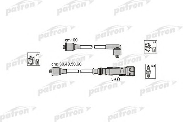 Купить PATRON PSCI1001 Комплект проводов зажигания ABU12 SEAT: CORDOBA 93-99, IBIZA II 93-99, TOLEDO I 91-99, VW: CADDY I 82-92, GOLF I Cabriolet 79-93, GOLF II 83-92, GOLF cabriolet 79-93