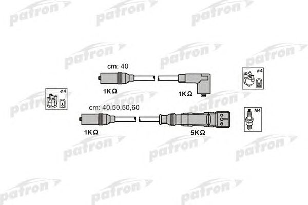 Купить PATRON PSCI1002 Комплект проводов зажигания ABM3P AUDI: 80 78-86, 80 86-91, 80 91-94, 80 AVANT 92-96, CABRIOLET 93-98, COUPE 86-88, COUPE 89-96