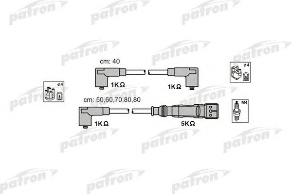 Купить PATRON PSCI1005 Комплект проводов зажигания ABU3 AUDI: 80 78-86, 80 86-91, 80 91-94, 80 AVANT 92-96, CABRIOLET 93-98, COUPE 86-88, COUPE 89-96