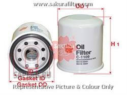 Купить SAKURA C1109 Фильтр масляный TOYOTA PREMIO 1,5 2007 - TOYOTA VISTA 1,8 1998 - 2003 C1109