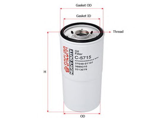 Купить SAKURA C5715 Фильтр масляный FLEETGUARD C5715