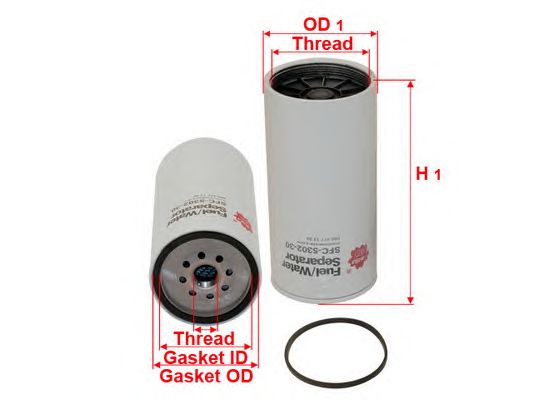 Купить SAKURA SFC530230 фильтр топл. ! сеп.30мкр H217 D108 1'X14 без стак. \ MB