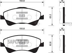 Купить SANGSIN SP1580 Колодки тормозные TOYOTA AURIS 2.0D/2.2D 07-/AVENSIS 09-/VERSO 09- передние SP1580