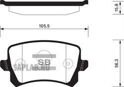 Купить SANGSIN SP2263 Колодки тормозные VOLKSWAGEN TOURAN 03/CADDY/G5/G6 задние SP2263