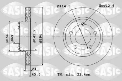 Купить SASIC 6100012 Диски тормозные комплект 2шт MITSUBISHI OUTLANDER 03/CITROEN C-CROSSER/PEUGEOT 4007 6100012