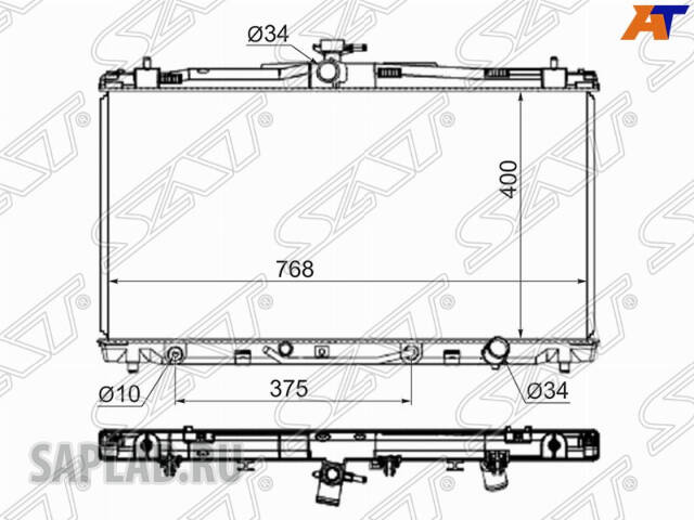 Купить SAT TY0003ACV50 Радиатор охлаждения ДВС 1640036250