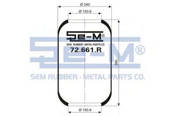 Купить SE-M 72661R ПНЕВМОПОДУШКА БЕЗ СТАКАНА