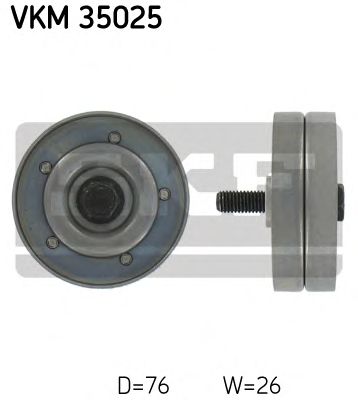 Купить SKF VKM35025 Ролик промежуточный поликлинового ремня генератора, с кондиционером Opel Astra G/H 1.7CDTi 03> с A/C