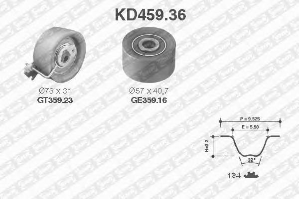 Купить SNR/NTN KD459.36 Комплект ГРМ KD459.36