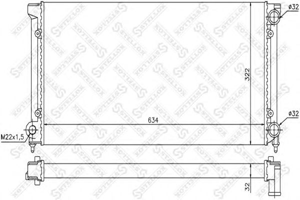 Купить STELLOX 1025001SX радиатор системы охлаждения!\ VW Passat 1.8/2.0/1.6TD/1.9D 88>