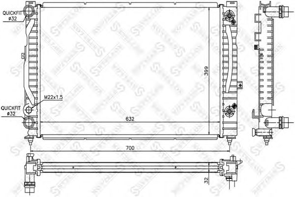 Купить STELLOX 1025063SX радиатор системы охлаждения!\ Audi A4/A6,VW 1.6-1.9TD 95>