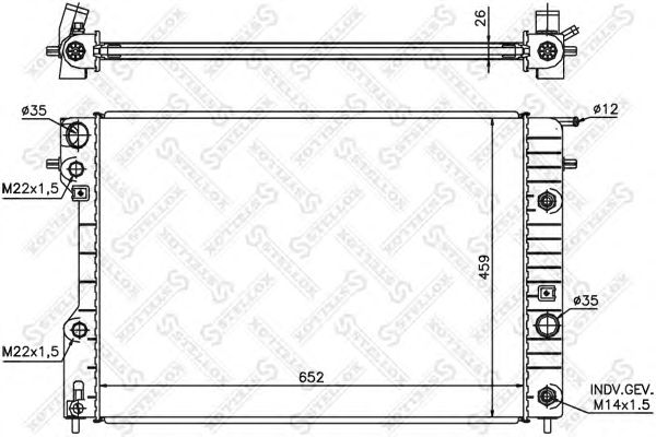 Купить STELLOX 1025065SX радиатор системы охлаждения!\ Opel Omega B 2,0-2,5 Aut. 94-00