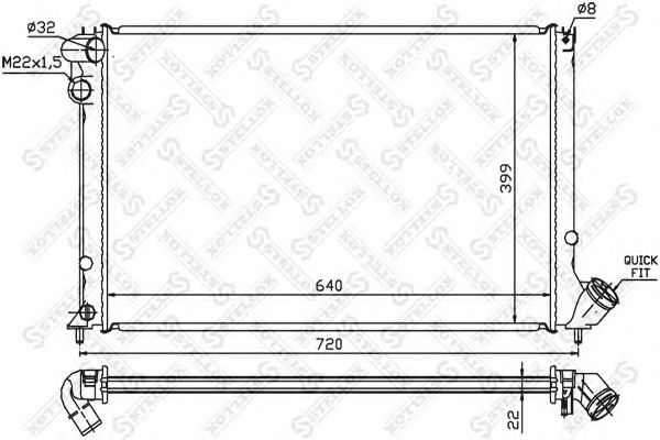 Купить STELLOX 1025105SX радиатор системы охлаждения! с AC\ Peugeot 406 1.6i/1.8i 95>
