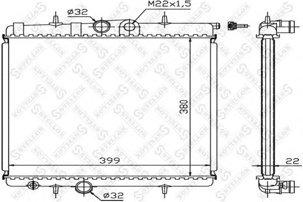 Купить STELLOX 1025122SX радиатор системы охлаждения! без AC\ Peugeot 206 1.1-1.6 98-02