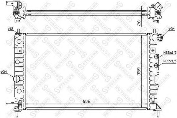 Купить STELLOX 1025124SX радиатор системы охлаждения\ Opel Vectra 1.6i-2.2DTi 95 1025124SX