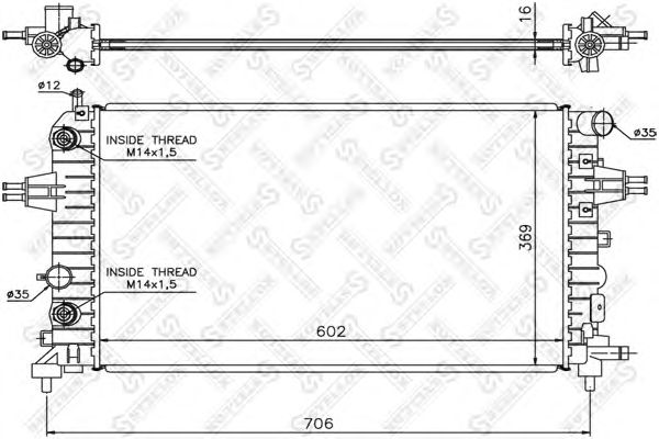 Купить STELLOX 1025174SX радиатор системы охлаждения! АКПП\ Opel Astra H 1.4/1.8 04>