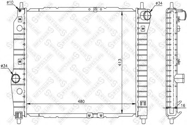 Купить STELLOX 1025193SX радиатор системы охлаждения!\ Chevrolet Aveo, Daewoo Kalos 1.2/1.4 02>