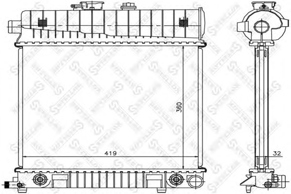 Купить STELLOX 1025221SX радиатор системы охлаждения! без AC\ MB W202/W210 1.8-2.3 93-00