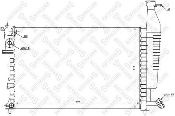 Купить STELLOX 1025297SX радиатор системы охлаждения!\ Citroen Berlingo,Peugeot Partner 1.4-1.8 98>