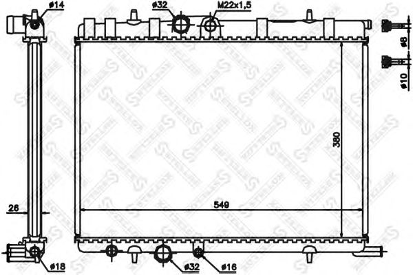 Купить STELLOX 1025354SX радиатор системы охлаждения!\ Citroen C4, Peugeot 307 1.4 03>