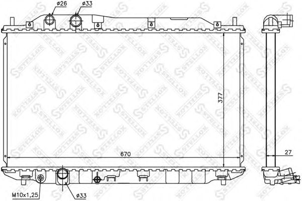 Купить STELLOX 1025421SX радиатор системы охлаждения! АКПП\ Honda Civic VII 1.6-1.8i 16V 05>
