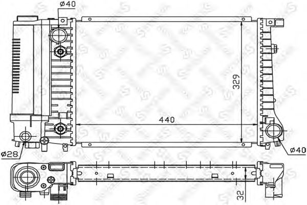 Купить STELLOX 1025565SX радиатор системы охлаждения! АКПП\ BMW E30/E34 1.6i-2.5i 88>