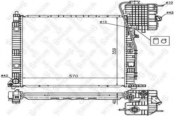 Купить STELLOX 1025872SX радиатор системы охлаждения! МКПП 570x558x42\ MB Vito 2.2CDi 99-03