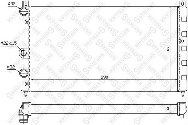 Купить STELLOX 1026236SX Радиатор охлаждения 1026236SX
