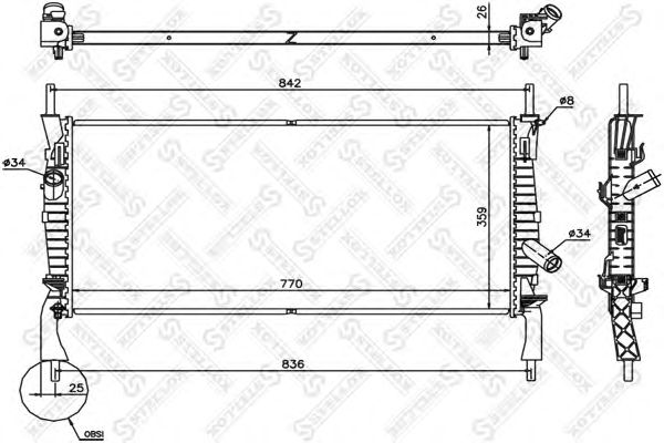 Купить STELLOX 1026752SX радиатор системы охлаждения! с АС\ Ford Transit all 06>