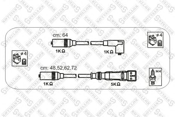 Купить STELLOX 1038083SX к-кт проводов!\ Seat Ibiza/Leon, VW Golf/Passat 1.8/2.0 92>