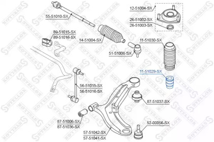 Купить STELLOX 1151029SX отбойник амортизатора переднего!\ Hyundai Getz 02>