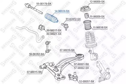 Купить STELLOX 1498028SX пыльник рулев. рейки 1498028SX