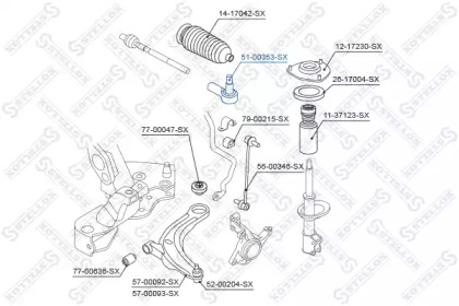 Купить STELLOX 5100353SX наконечник рулевой\ Citroen C-Crosser, Peugeot 4007 2.4 16V/2.2HDi 5100353SX